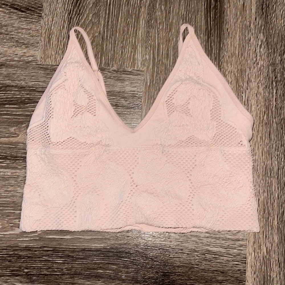 12th Tribe NWOT Pink Cropped Bra Tank Top Size M/L